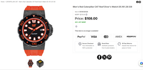 CATERPILLAR - Original - D5 161 - Water Proof/Diver - 44.5mm - Men's Watch