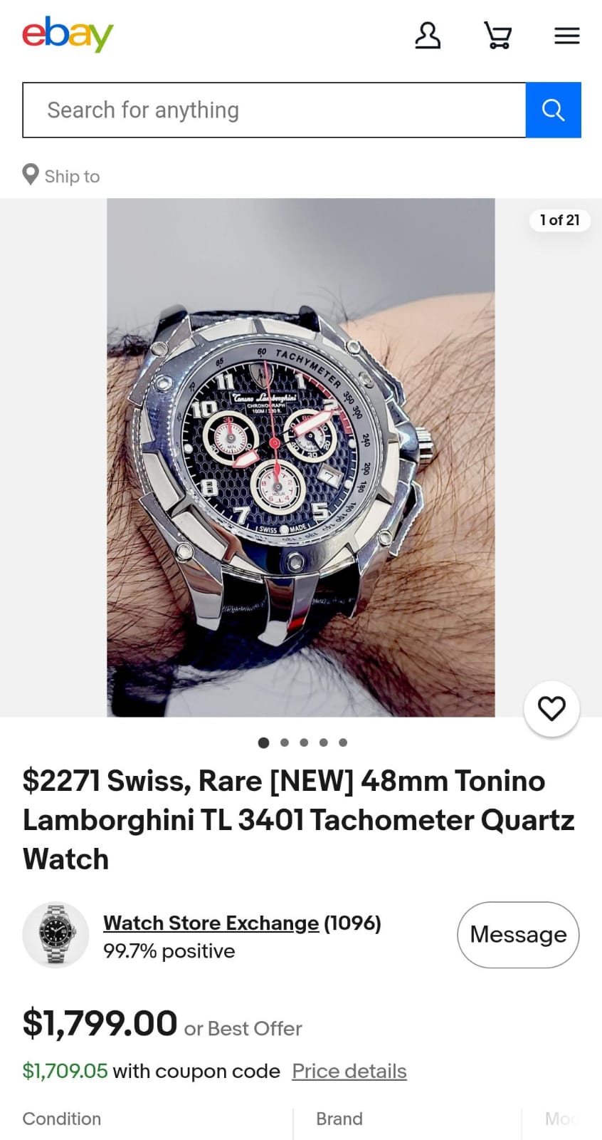 Lamborghini - Original - Swiss Quartz - 48mm - Men's Watch